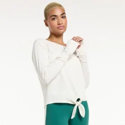 Women's FLX Knot-Front Top Mineral Black