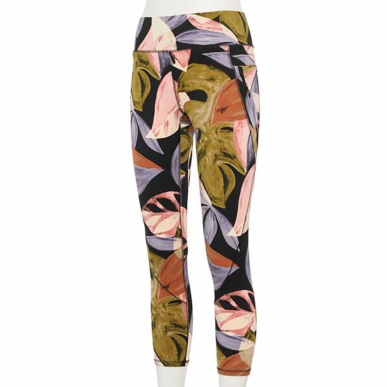 Women's FLX Ascent High-Waisted Ankle Leggings Brushed Leaves