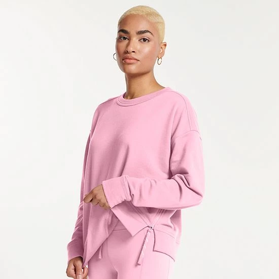 Women's FLX Embrace Side-Zip Crewneck Sweatshirt Soft Breeze