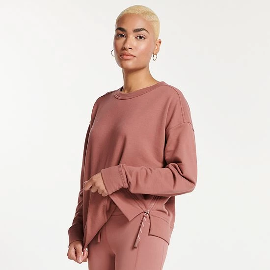 Women's FLX Embrace Side-Zip Crewneck Sweatshirt Soft Breeze - Image 3