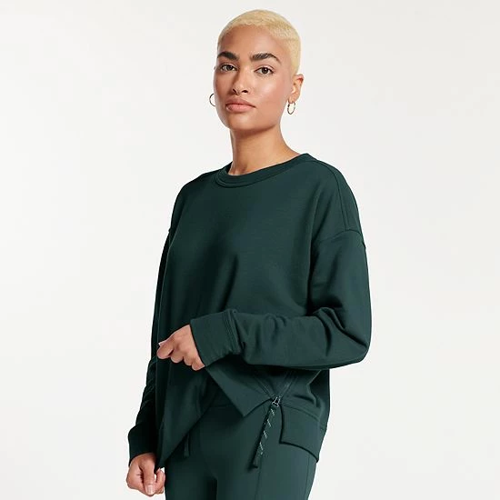 Women's FLX Embrace Side-Zip Crewneck Sweatshirt Soft Breeze - Image 5