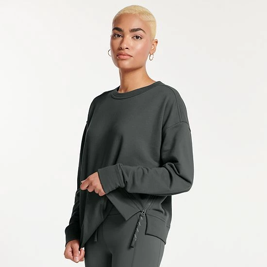 Women's FLX Embrace Side-Zip Crewneck Sweatshirt Soft Breeze - Image 7