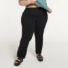 Plus Size FLX Affirmation High-Waisted Flare-Leg Pants Midnight Flood