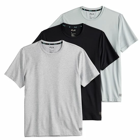 Men's FLX 3-Pack Dynamic Comfort Tee Set Mineral Black