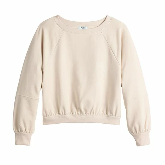 Women's FLX Boatneck French Terry Popover Sweatshirt Grazing Lavender - Image 3