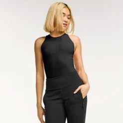 Women's FLX Affirmation Halter-Neck Bodysuit Mineral Black