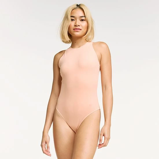 Women's FLX Affirmation Halter-Neck Bodysuit Mineral Black - Image 3