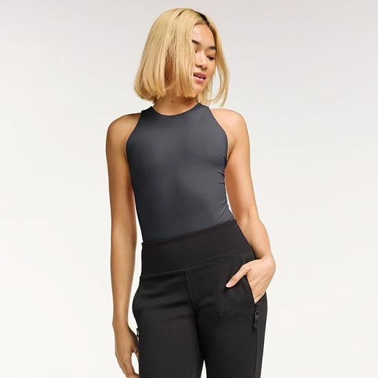 Women's FLX Affirmation Halter-Neck Bodysuit Mineral Black - Image 6