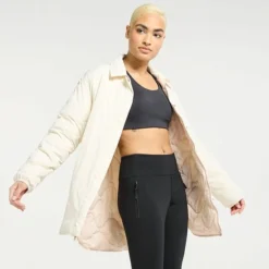 Women's FLX Insulated Reversible Long Jacket Ivory Silk