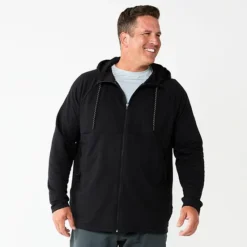 Big & Tall FLX Lined Fleece Full-Zip Hoodie Mineral Black