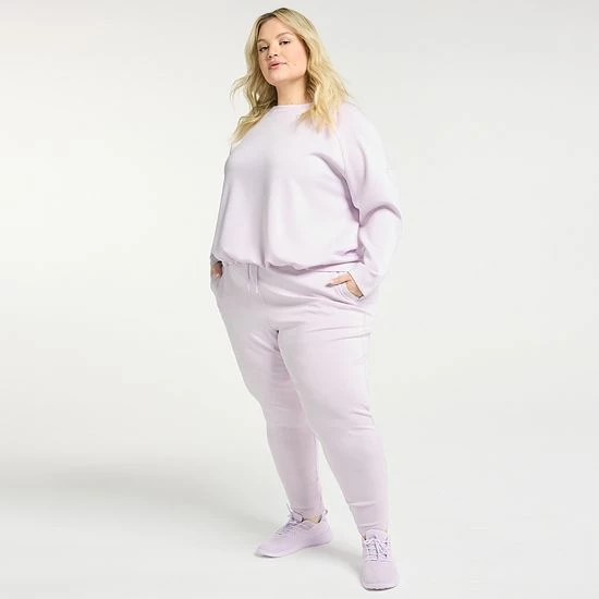 Plus Size FLX High-Waisted Knit Joggers Mineral Black - Image 3