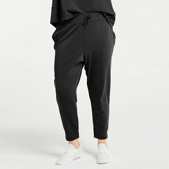 Plus Size FLX High-Waisted Knit Joggers Mineral Black - Image 6