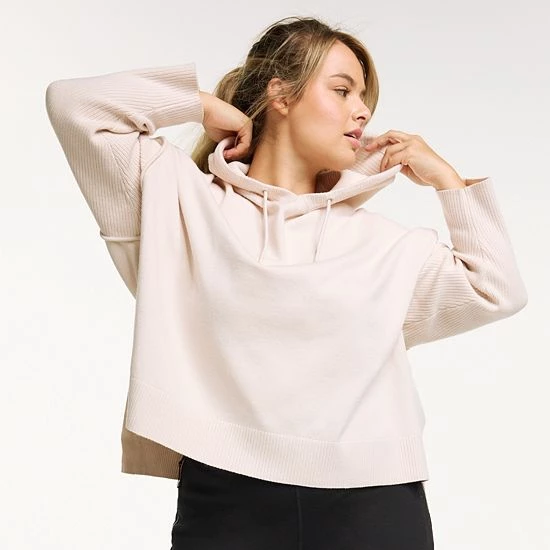 Plus Size FLX Hooded High-Low Sweater Chic Burgundy - Image 7