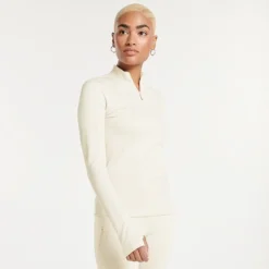 Women's FLX Balance Ribbed Quarter-Zip Mockneck Top Plum Pie