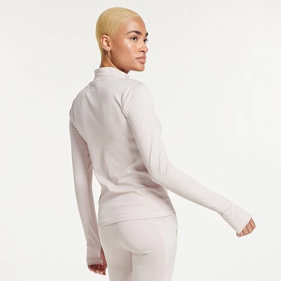 Women's FLX Balance Ribbed Quarter-Zip Mockneck Top Plum Pie - Image 2