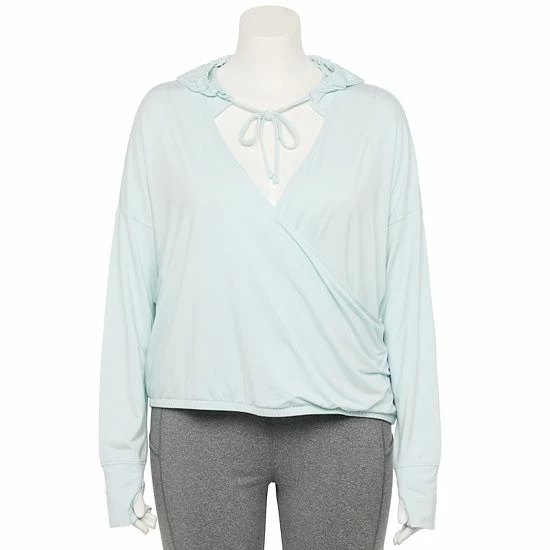 Plus Size FLX Surplice Lightweight Hoodie Frost Bite