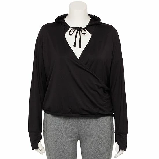 Plus Size FLX Surplice Lightweight Hoodie Frost Bite - Image 4