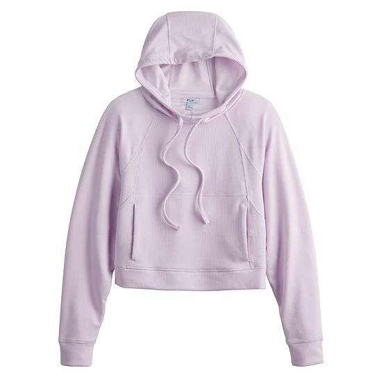 Women's FLX Waffle Crop Hoodie Sand Trap - Image 3