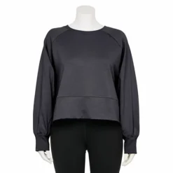 Plus Size FLX French Terry Crewneck Sweatshirt Grazing Lavendar