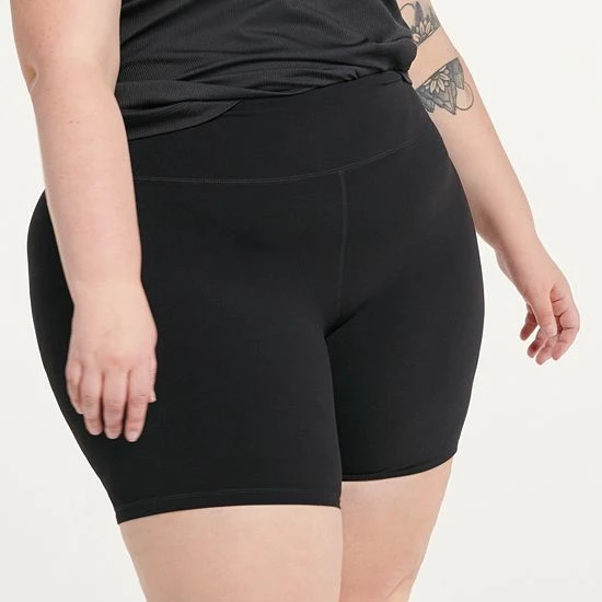 Plus Size FLX Affirmation High-Waisted Bike Shorts Brick Copper - Image 5