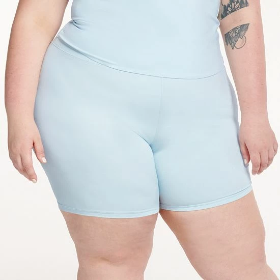 Plus Size FLX Affirmation High-Waisted Bike Shorts Brick Copper - Image 6
