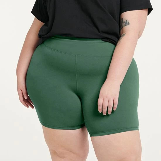 Plus Size FLX Affirmation High-Waisted Bike Shorts Brick Copper - Image 11