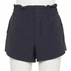 Women's FLX High-Waisted Paperbag-Waist Shorts Mint Crackle