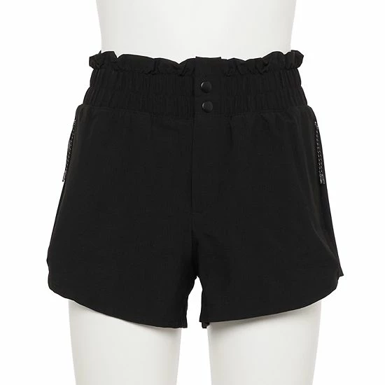 Women's FLX High-Waisted Paperbag-Waist Shorts Mint Crackle - Image 4