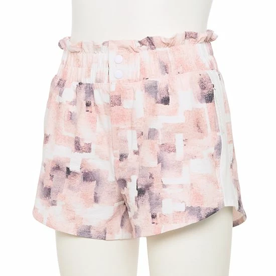 Women's FLX High-Waisted Paperbag-Waist Shorts Mint Crackle - Image 7