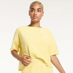 Women's FLX Boxy Terry Cloth Top Lemon Sorbet