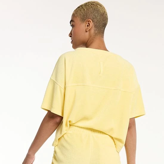 Women's FLX Boxy Terry Cloth Top Lemon Sorbet - Image 2