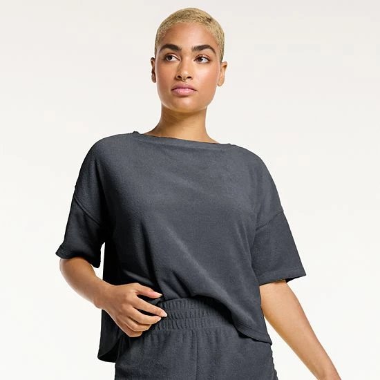Women's FLX Boxy Terry Cloth Top Lemon Sorbet - Image 6