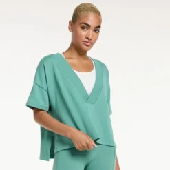 Women's FLX Deep V-Neck Oversized Top Gulf Island