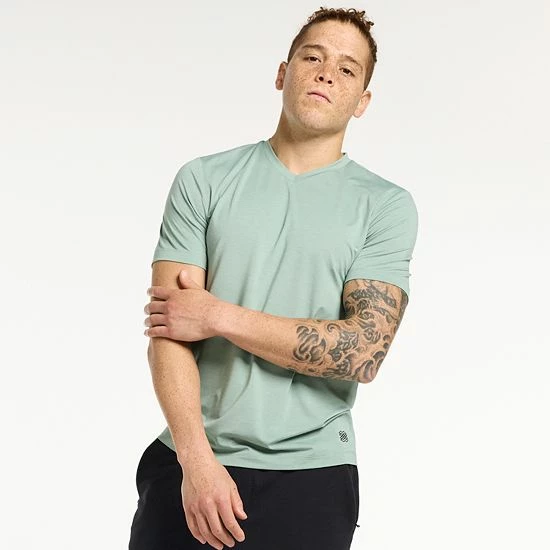 Men's FLX 3-Pack Dynamic Comfort V-Neck Tee Set Green - Image 4