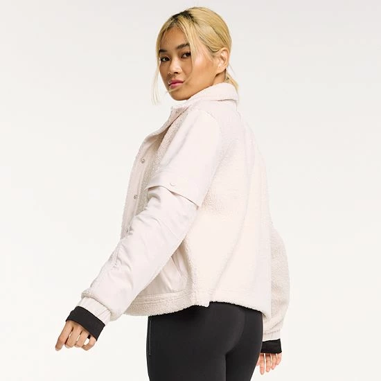 Women's FLX Boucle Mixed-Media Jacket Plum Sherry - Image 2