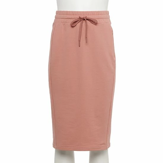 Women's FLX Embrace French Terry Midi Skirt Mauve Foundation - Image 3