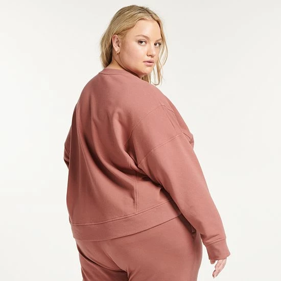 Plus Size FLX Embrace Crewneck Sweatshirt Boracay Peach - Image 2