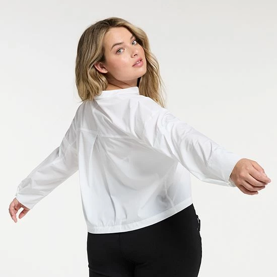 Plus Size FLX Woven Popover Top Modern White - Image 2