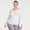 Plus Size FLX Balance Ribbed Crewneck Fitted Tee Midnight Flood