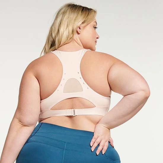 Plus Size FLX Ascent Medium-Impact Sports Bra Leisure Beige - Image 2