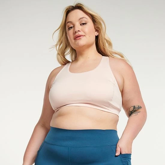 Plus Size FLX Ascent Medium-Impact Sports Bra Leisure Beige - Image 4