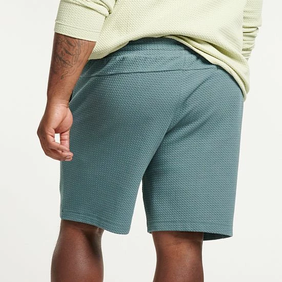Big & Tall FLX 9" Commuter Fleece Shorts Flint Grey Heather - Image 2