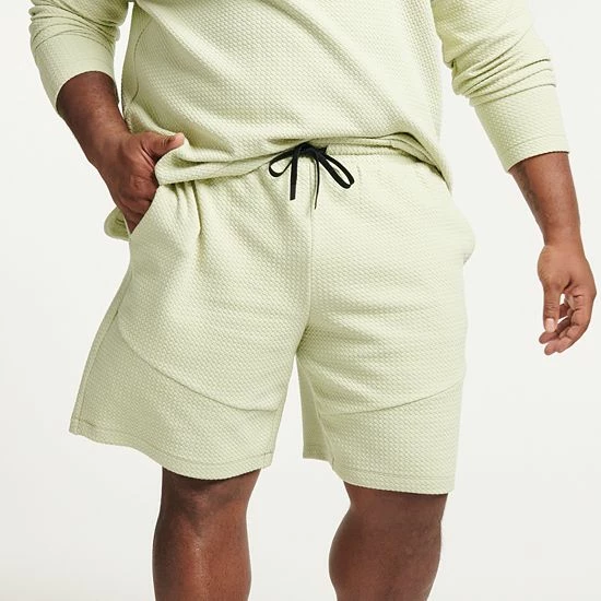 Big & Tall FLX 9" Commuter Fleece Shorts Flint Grey Heather - Image 4