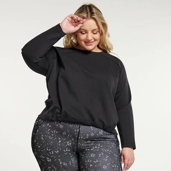 Plus Size FLX Cinched-Hem Popover Top Grape Fondant - Image 3