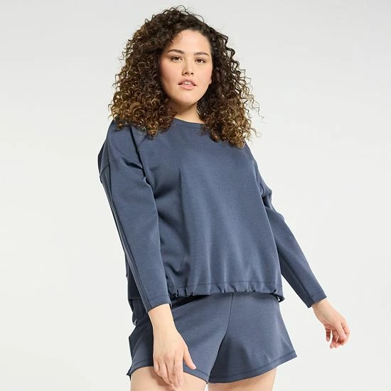 Plus Size FLX Cinched-Hem Popover Top Grape Fondant - Image 6