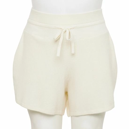 Plus Size FLX Ribbed High-Waisted Sweater Shorts Chic Burgundy