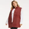 Plus Size FLX Boucle Mixed-Media Vest Plum Sherry