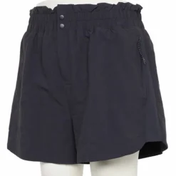 Plus Size FLX High-Waisted Paperbag-Waist Shorts Mineral Black