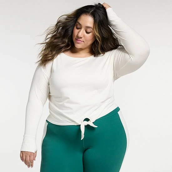 Plus Size FLX Knot-Front Top Grazing Lavendar - Image 5