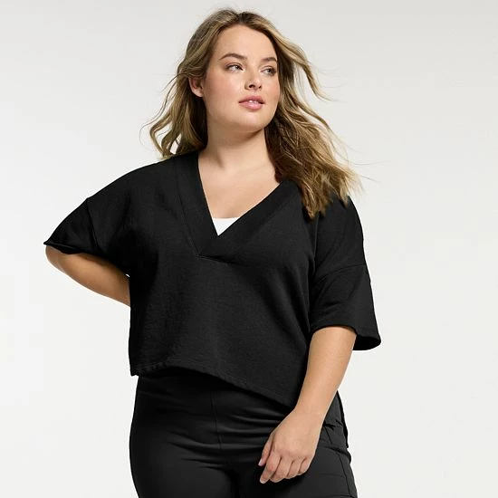 Plus Size FLX Deep V-Neck Oversized Top Gulf Island - Image 4